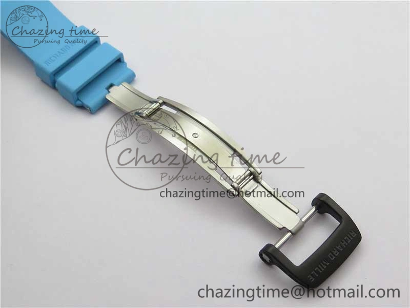 RM055 NTPT KVF Best Edition Skeleton Dial Blue on Blue Rubber Strap MIYOTA8215 V3
