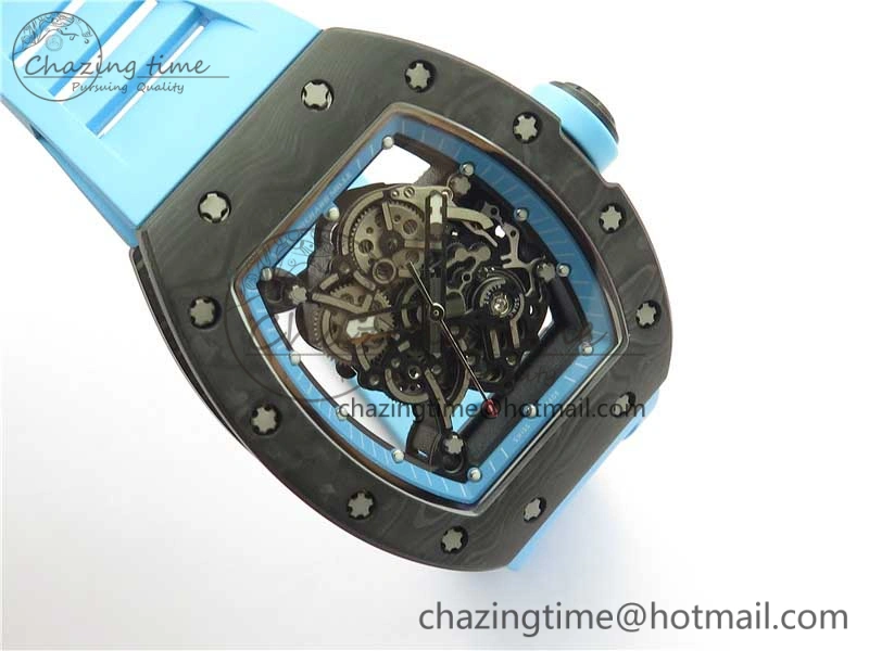 RM055 NTPT KVF Best Edition Skeleton Dial Blue on Blue Rubber Strap MIYOTA8215 V3