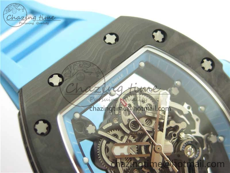 RM055 NTPT KVF Best Edition Skeleton Dial Blue on Blue Rubber Strap MIYOTA8215 V3