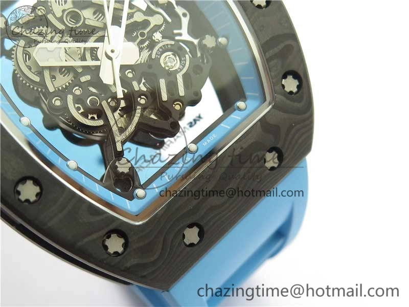 RM055 NTPT KVF Best Edition Skeleton Dial Blue on Blue Rubber Strap MIYOTA8215 V3