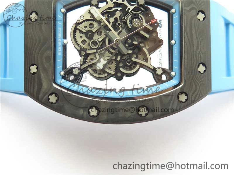RM055 NTPT KVF Best Edition Skeleton Dial Blue on Blue Rubber Strap MIYOTA8215 V3