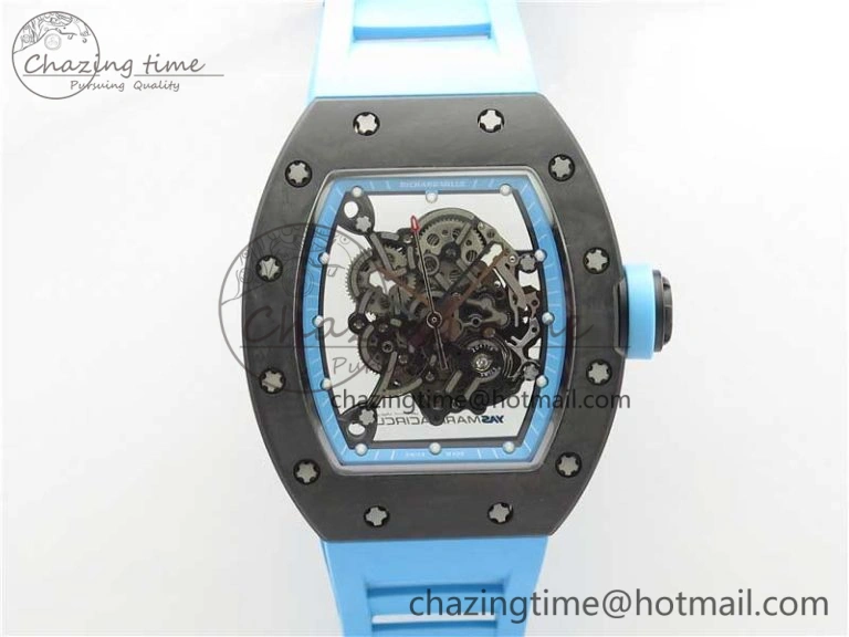RM055 NTPT KVF Best Edition Skeleton Dial Blue on Blue Rubber Strap MIYOTA8215 V3