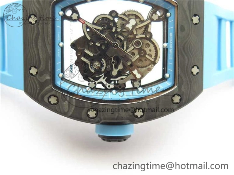 RM055 NTPT KVF Best Edition Skeleton Dial Blue on Blue Rubber Strap MIYOTA8215 V3