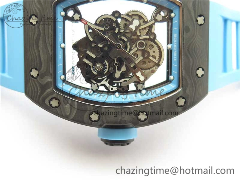 RM055 NTPT KVF Best Edition Skeleton Dial Blue on Blue Rubber Strap MIYOTA8215 V3