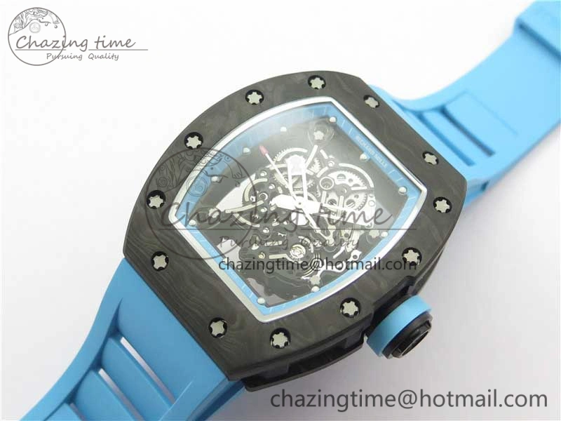 RM055 NTPT KVF Best Edition Skeleton Dial Blue on Blue Rubber Strap MIYOTA8215 V3