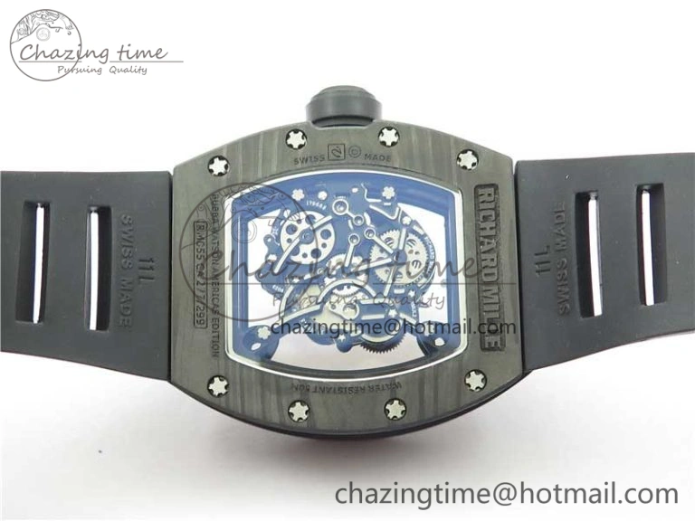 RM055 NTPT KVF Best Edition Skeleton Dial Gold on Black Rubber Strap MIYOTA8215 V3