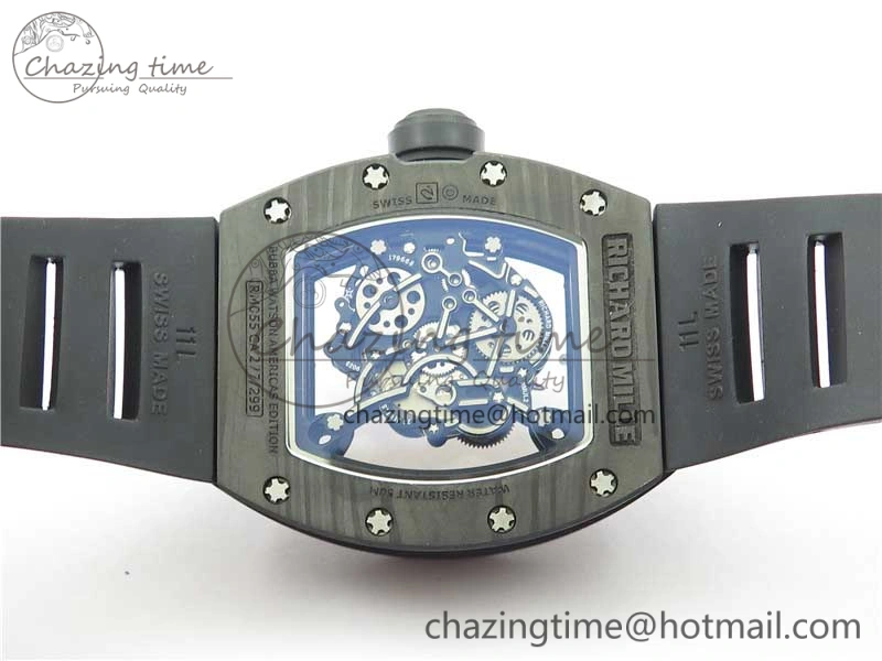 RM055 NTPT KVF Best Edition Skeleton Dial Gold on Black Rubber Strap MIYOTA8215 V3