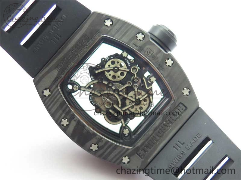 RM055 NTPT KVF Best Edition Skeleton Dial Gold on Black Rubber Strap MIYOTA8215 V3