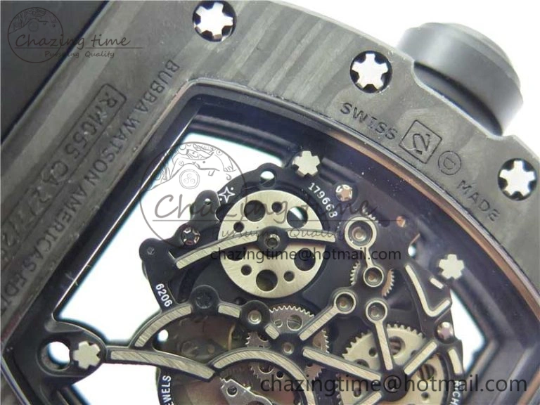 RM055 NTPT KVF Best Edition Skeleton Dial Gold on Black Rubber Strap MIYOTA8215 V3