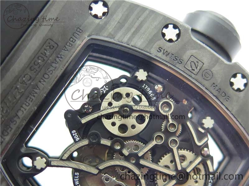 RM055 NTPT KVF Best Edition Skeleton Dial Gold on Black Rubber Strap MIYOTA8215 V3