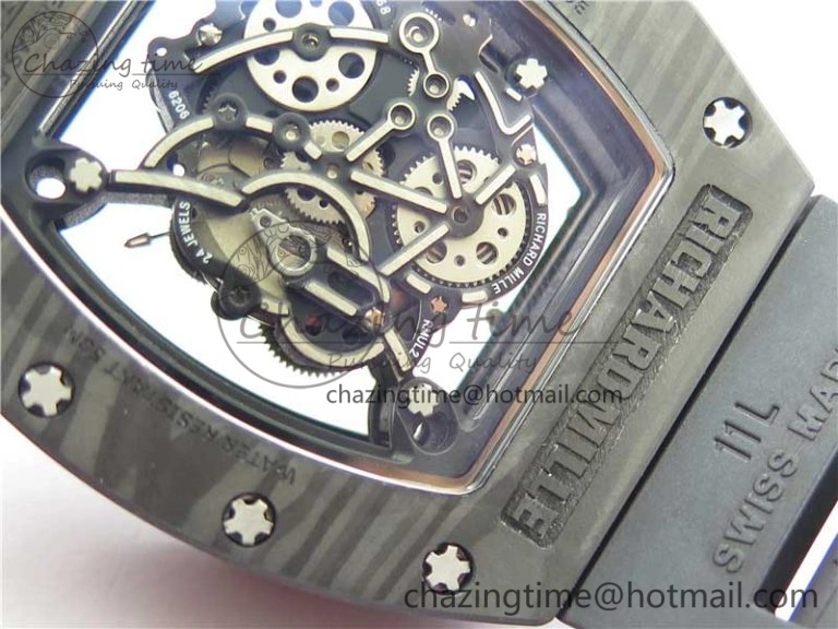 RM055 NTPT KVF Best Edition Skeleton Dial Gold on Black Rubber Strap MIYOTA8215 V3