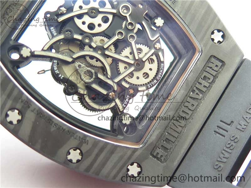 RM055 NTPT KVF Best Edition Skeleton Dial Gold on Black Rubber Strap MIYOTA8215 V3