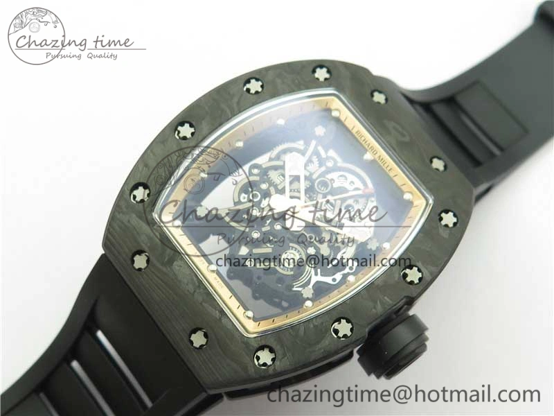 RM055 NTPT KVF Best Edition Skeleton Dial Gold on Black Rubber Strap MIYOTA8215 V3