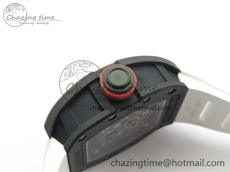 RM055 NTPT KVF Best Edition Skeleton Dial Red Crown on White Rubber Strap MIYOTA8215 V3