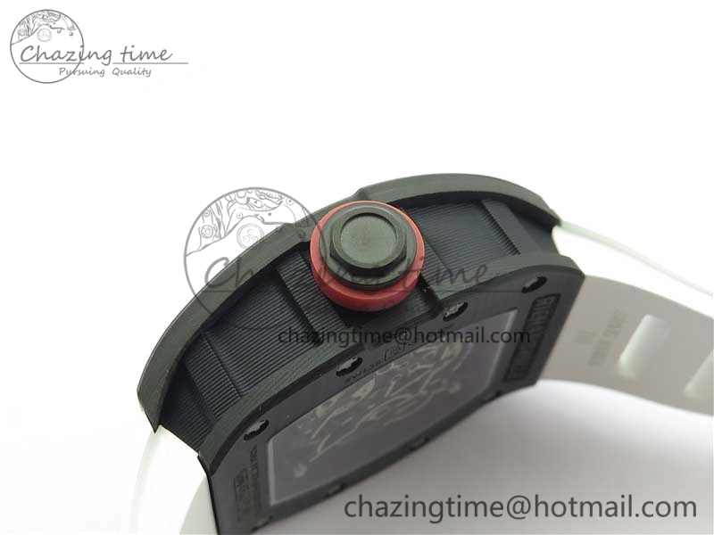 RM055 NTPT KVF Best Edition Skeleton Dial Red Crown on White Rubber Strap MIYOTA8215 V3