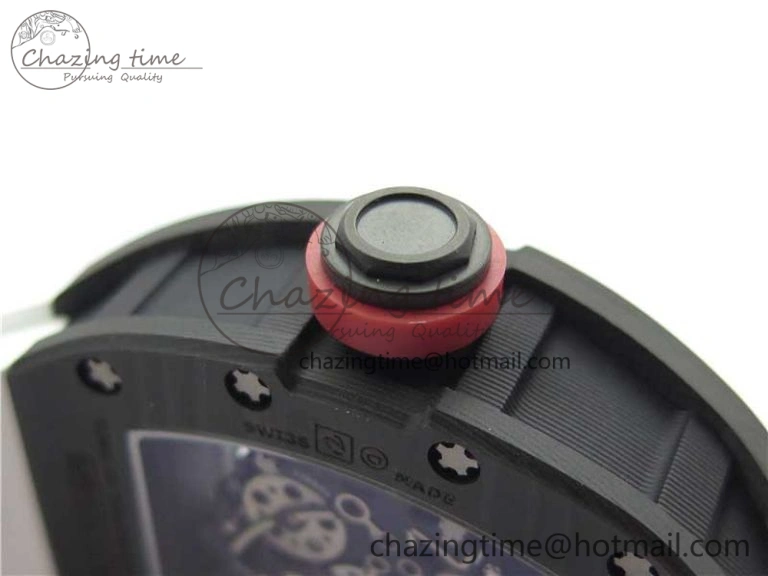 RM055 NTPT KVF Best Edition Skeleton Dial Red Crown on White Rubber Strap MIYOTA8215 V3