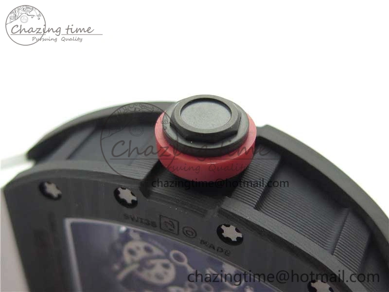 RM055 NTPT KVF Best Edition Skeleton Dial Red Crown on White Rubber Strap MIYOTA8215 V3