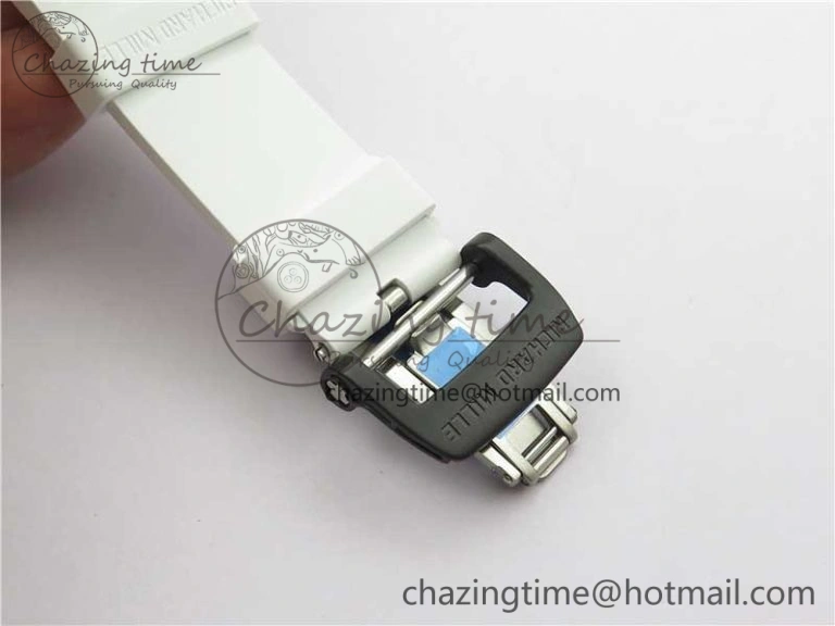 RM055 NTPT KVF Best Edition Skeleton Dial Red Crown on White Rubber Strap MIYOTA8215 V3