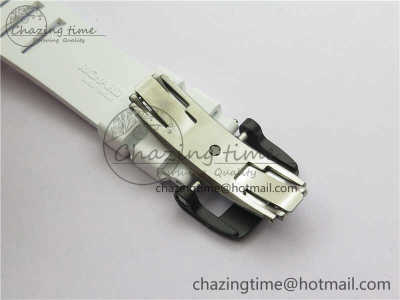 RM055 NTPT KVF Best Edition Skeleton Dial Red Crown on White Rubber Strap MIYOTA8215 V3