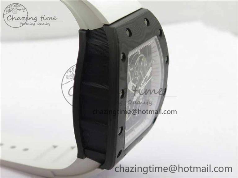 RM055 NTPT KVF Best Edition Skeleton Dial Red Crown on White Rubber Strap MIYOTA8215 V3