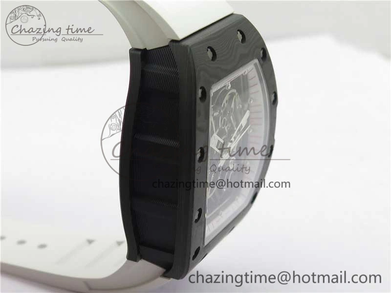 RM055 NTPT KVF Best Edition Skeleton Dial Red Crown on White Rubber Strap MIYOTA8215 V3