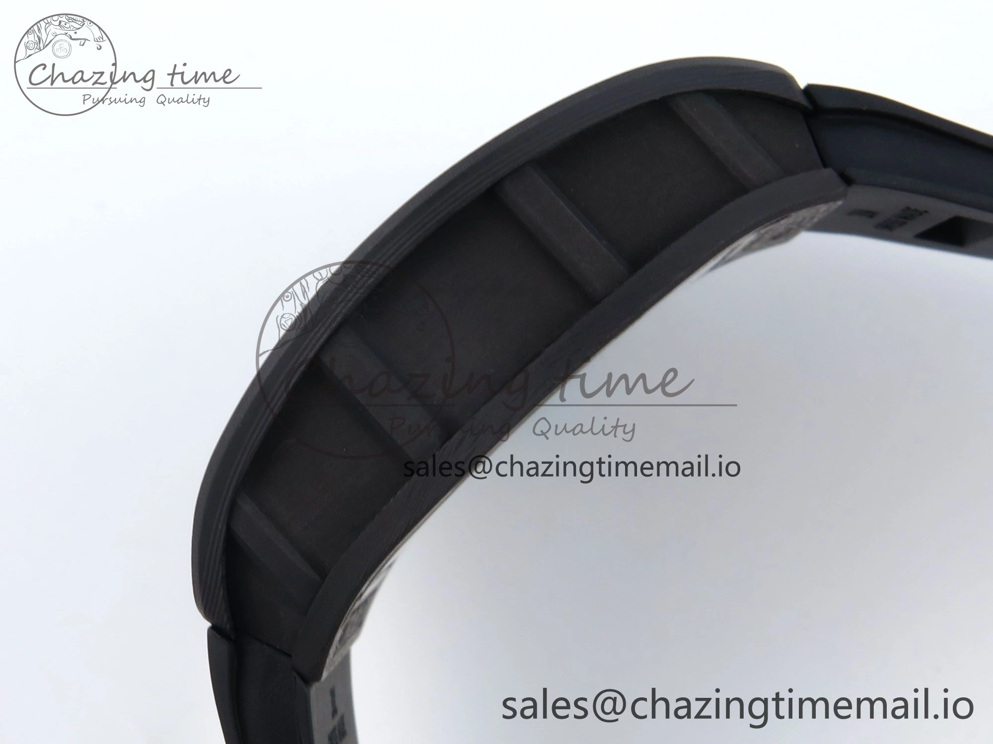 RM055 NTPT UOKF 1:1 Best Edition Blue Inner Bezel Black Crown on Black Rubber Strap RMUL2 Super Clone