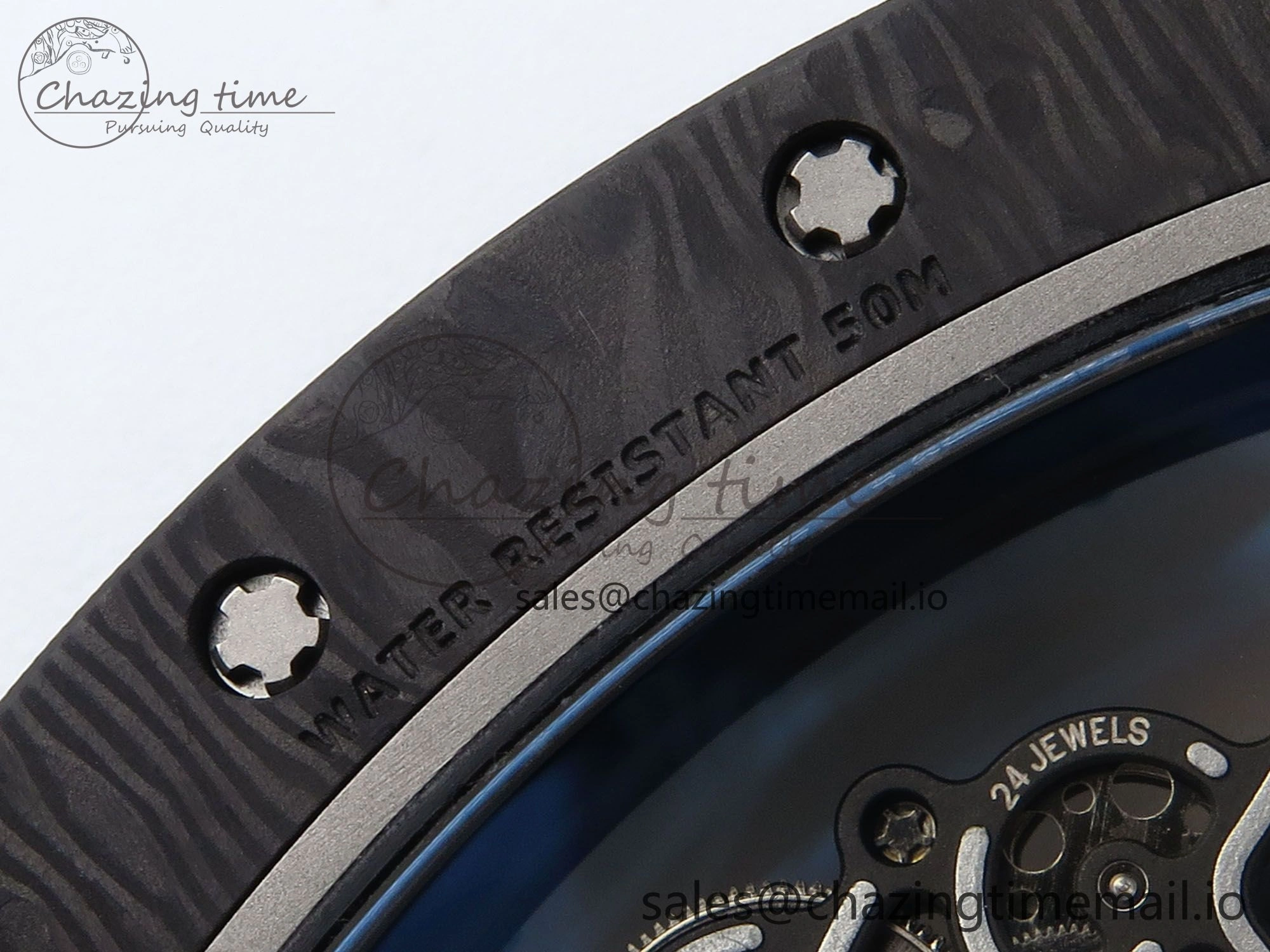 RM055 NTPT UOKF 1:1 Best Edition Blue Inner Bezel Black Crown on Black Rubber Strap RMUL2 Super Clone
