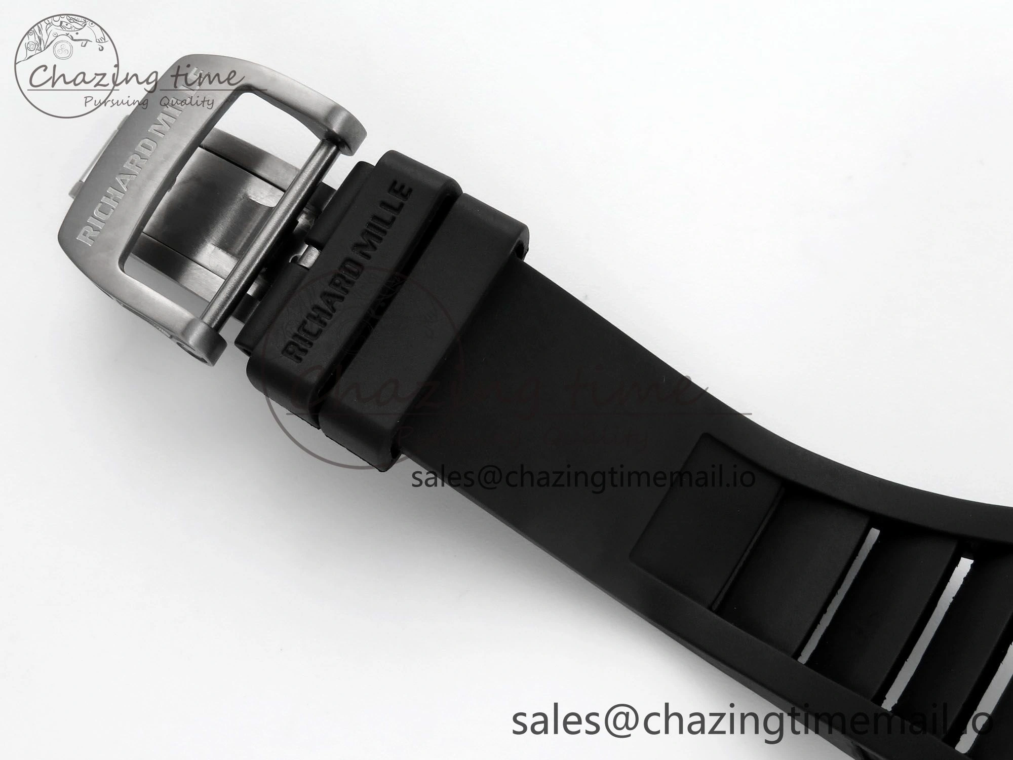 RM055 NTPT UOKF 1:1 Best Edition Blue Inner Bezel Black Crown on Black Rubber Strap RMUL2 Super Clone