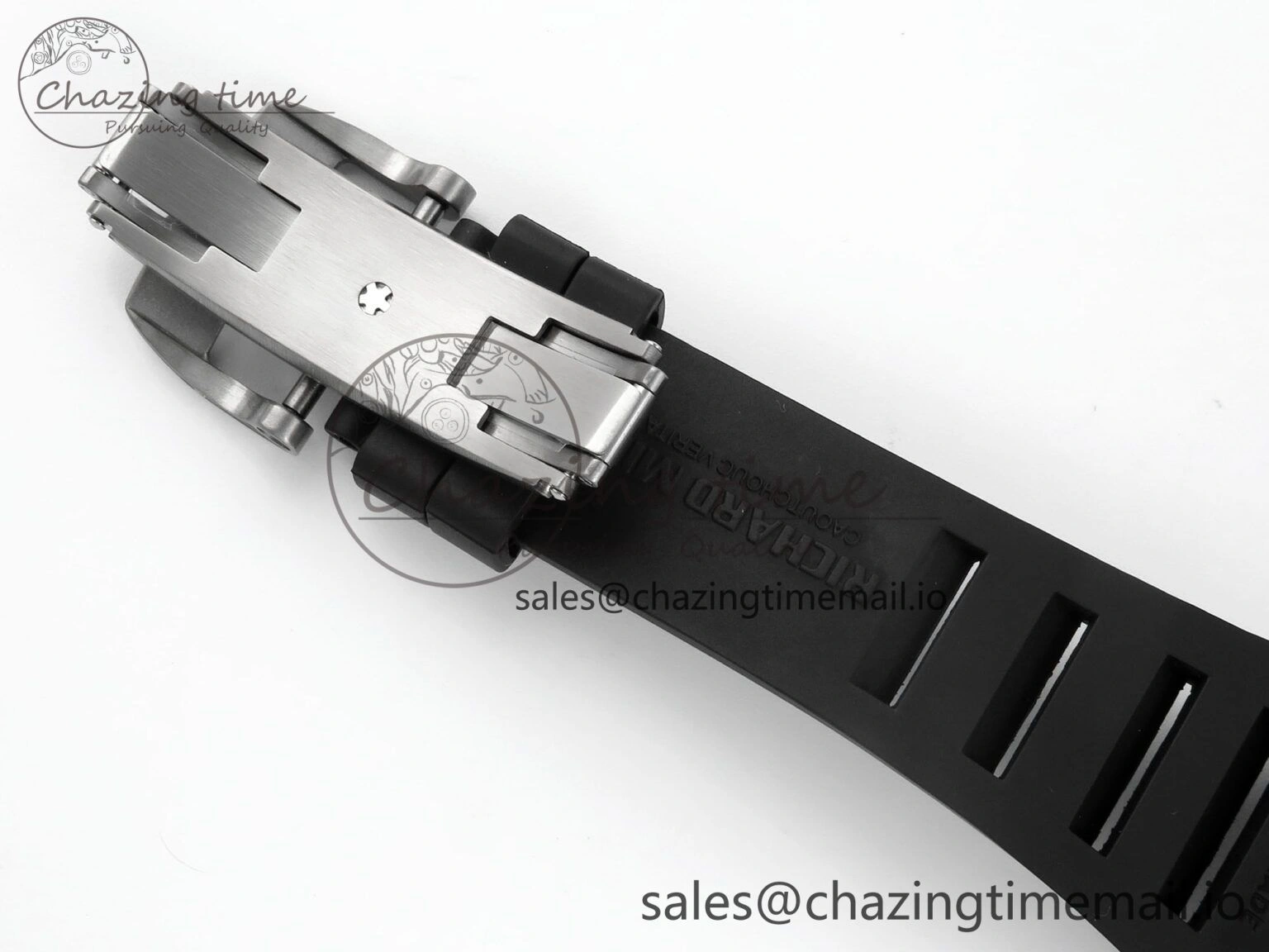 RM055 NTPT UOKF 1:1 Best Edition Blue Inner Bezel Black Crown on Black Rubber Strap RMUL2 Super Clone