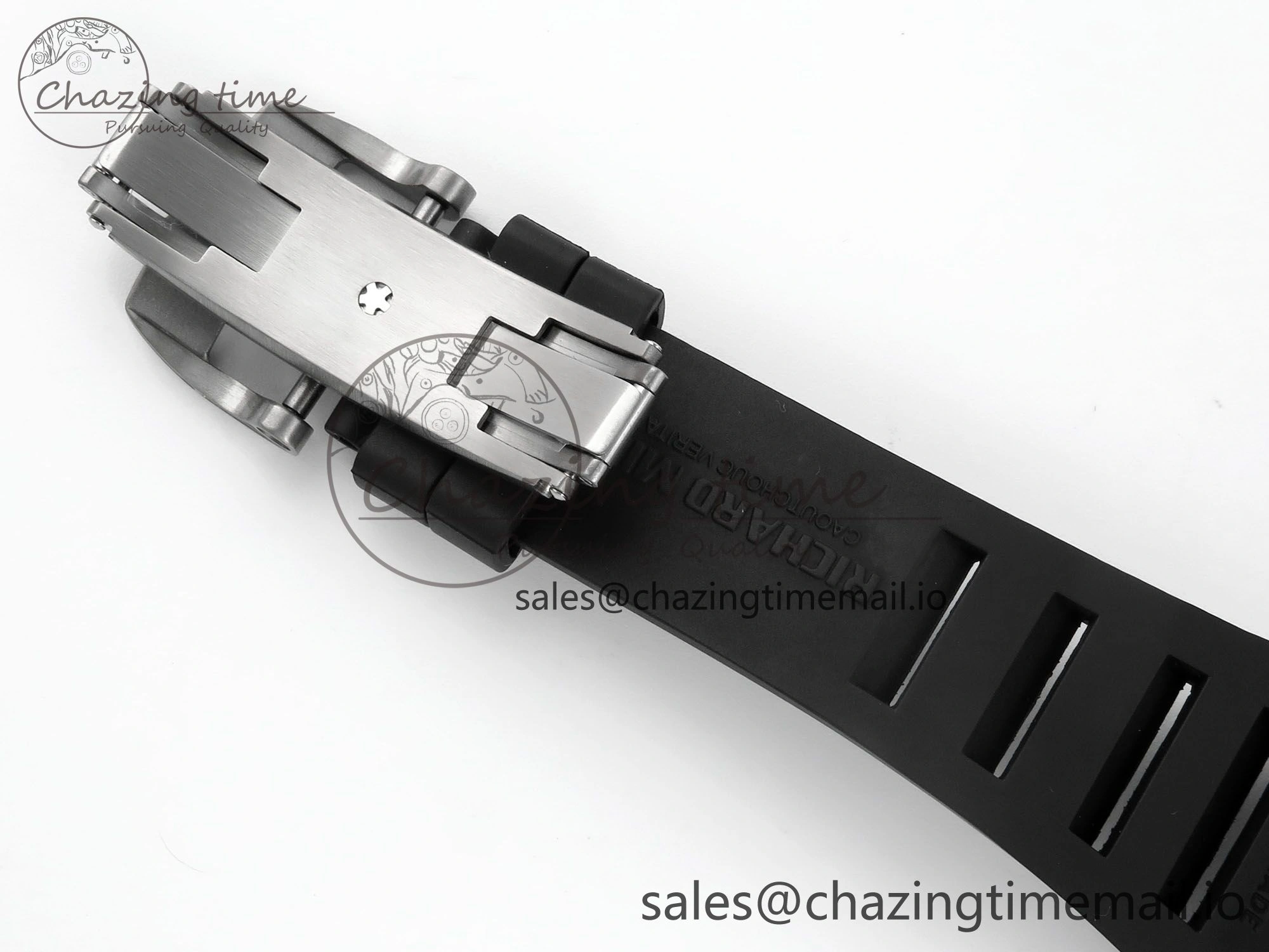 RM055 NTPT UOKF 1:1 Best Edition Blue Inner Bezel Black Crown on Black Rubber Strap RMUL2 Super Clone
