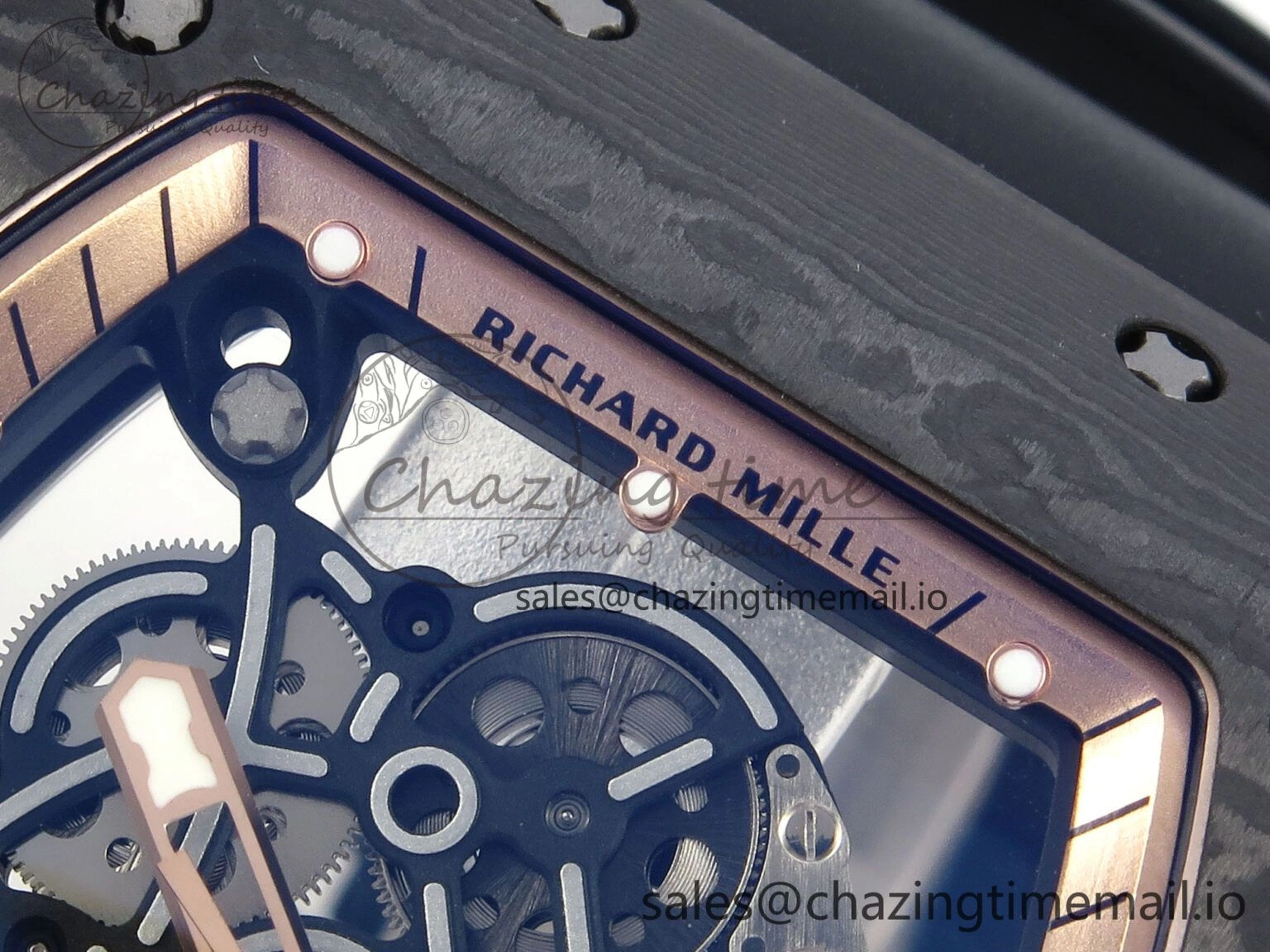 RM055 NTPT UOKF 1:1 Best Edition RG Inner Bezel Black Crown on Black Rubber Strap RMUL2 Super Clone