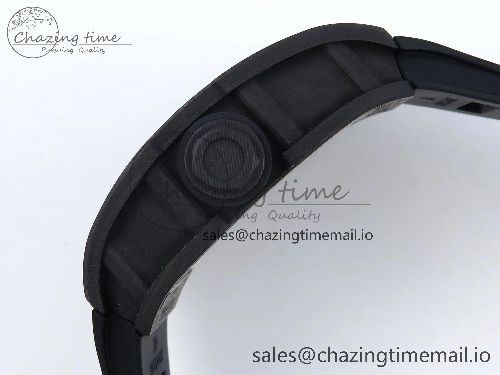 RM055 NTPT UOKF 1:1 Best Edition RG Inner Bezel Black Crown on Black Rubber Strap RMUL2 Super Clone