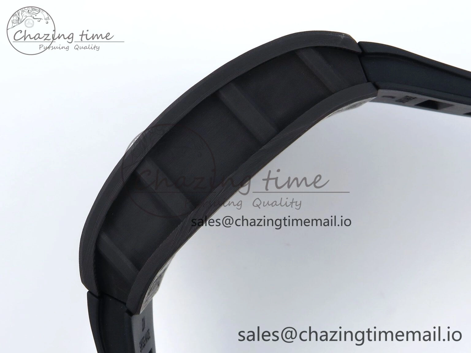 RM055 NTPT UOKF 1:1 Best Edition RG Inner Bezel Black Crown on Black Rubber Strap RMUL2 Super Clone