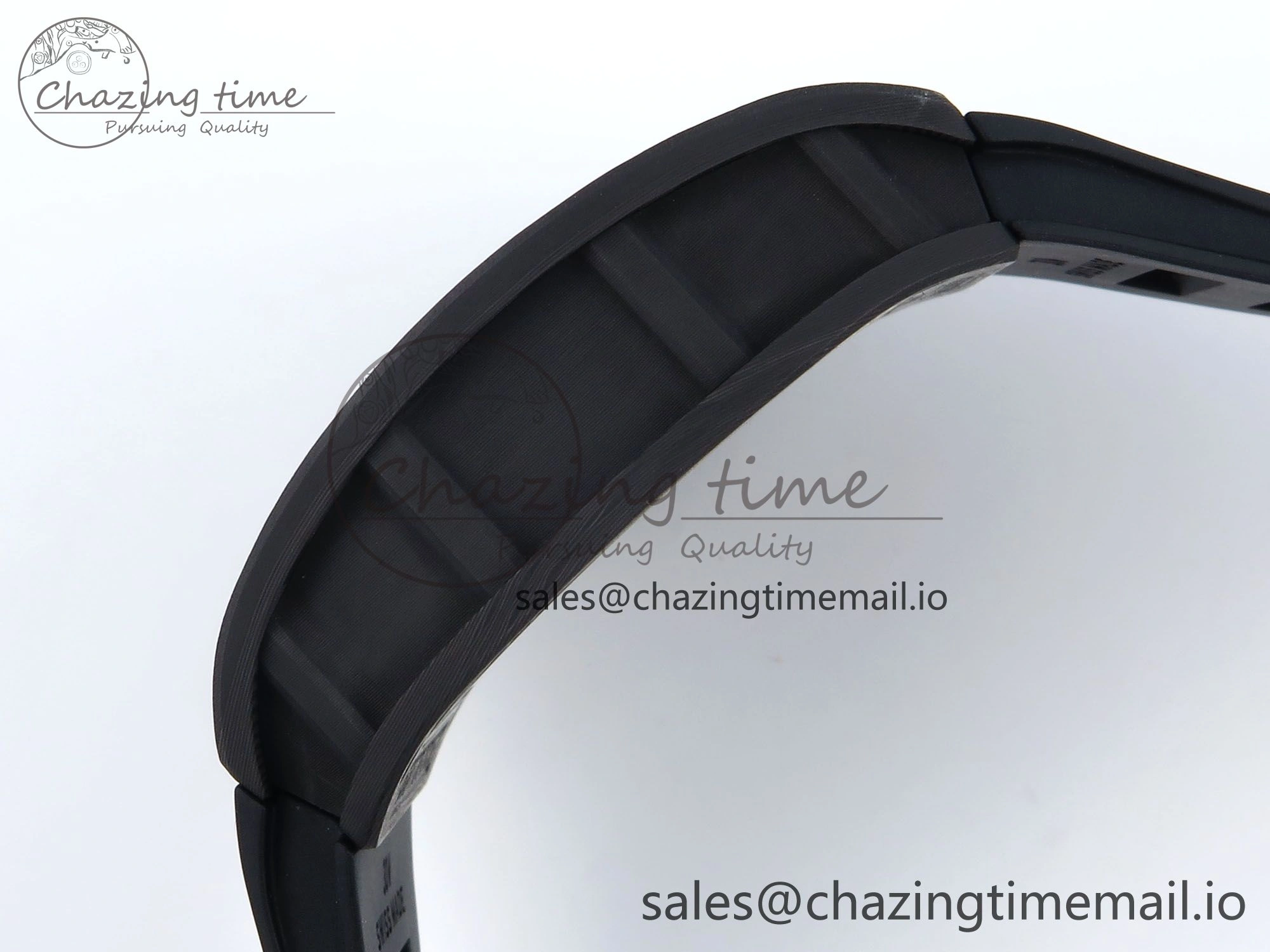 RM055 NTPT UOKF 1:1 Best Edition RG Inner Bezel Black Crown on Black Rubber Strap RMUL2 Super Clone