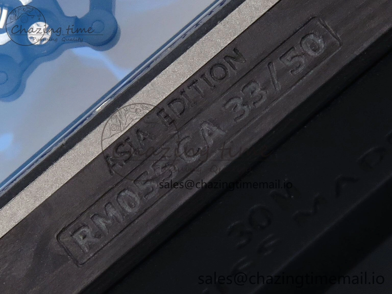 RM055 NTPT UOKF 1:1 Best Edition RG Inner Bezel Black Crown on Black Rubber Strap RMUL2 Super Clone