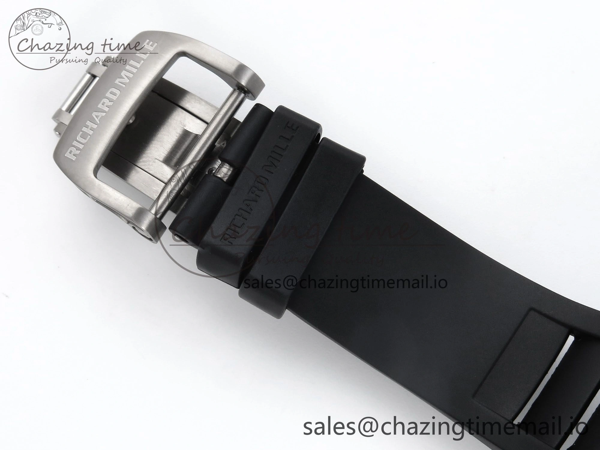 RM055 NTPT UOKF 1:1 Best Edition RG Inner Bezel Black Crown on Black Rubber Strap RMUL2 Super Clone