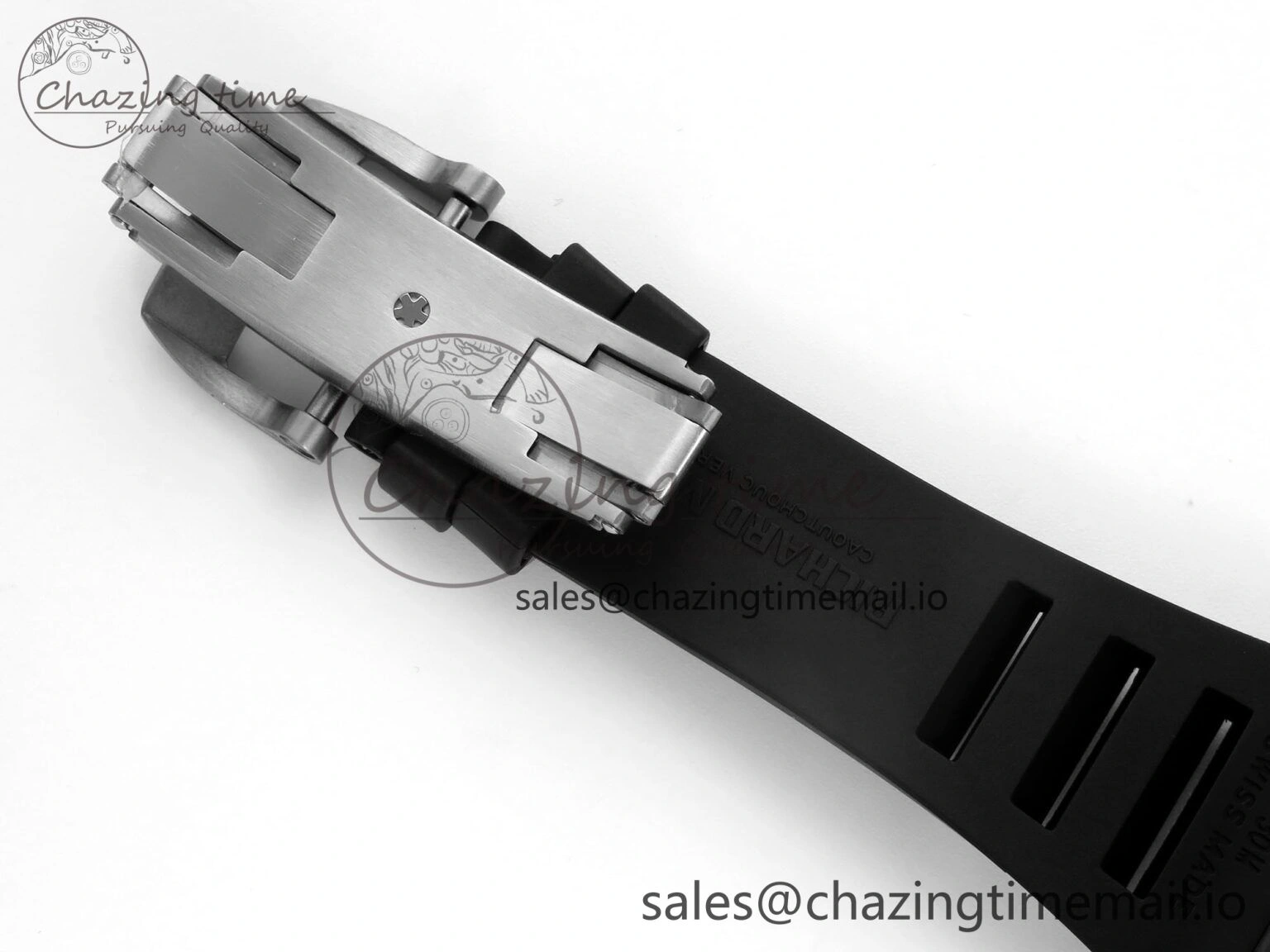 RM055 NTPT UOKF 1:1 Best Edition RG Inner Bezel Black Crown on Black Rubber Strap RMUL2 Super Clone