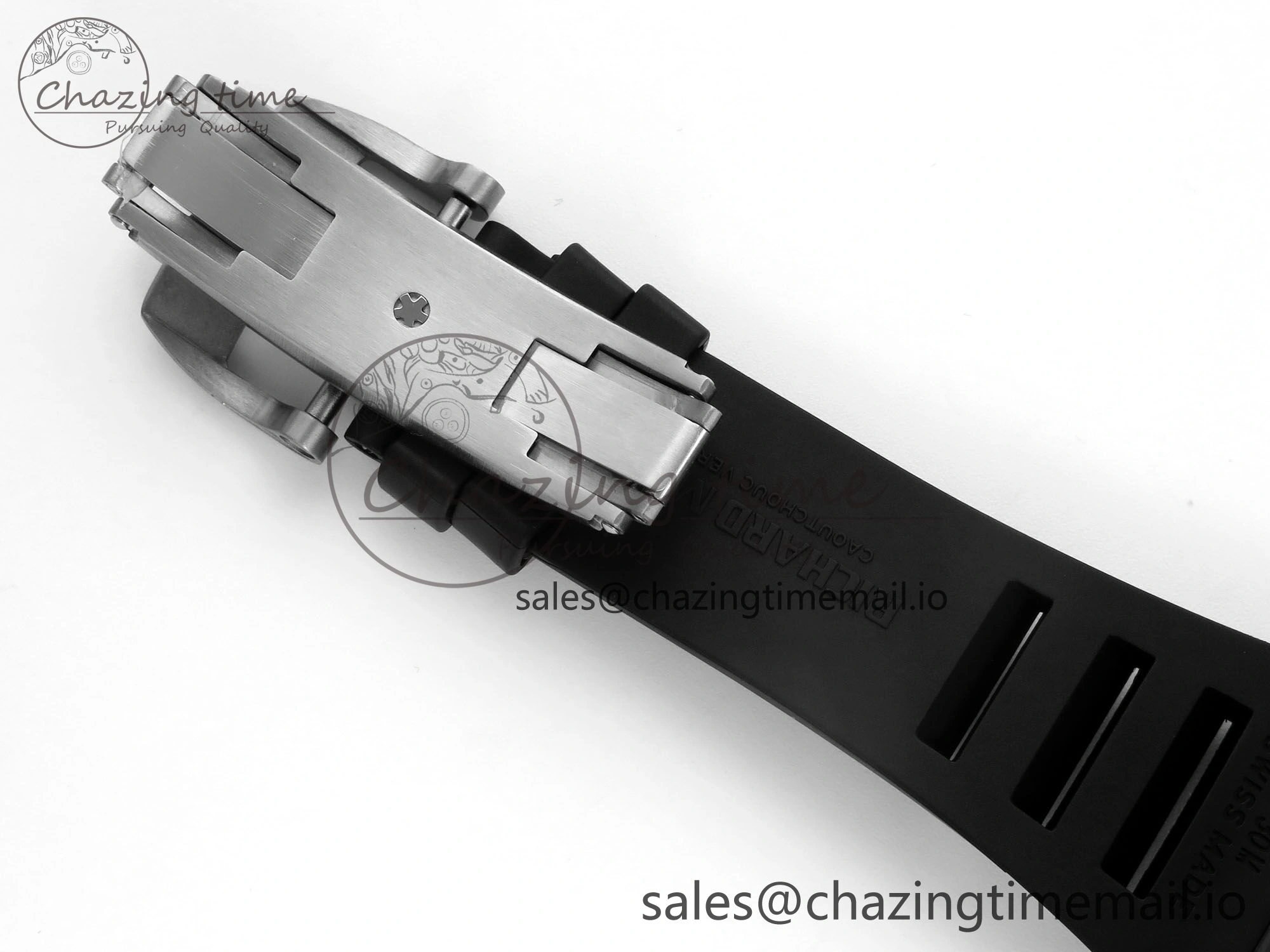RM055 NTPT UOKF 1:1 Best Edition RG Inner Bezel Black Crown on Black Rubber Strap RMUL2 Super Clone