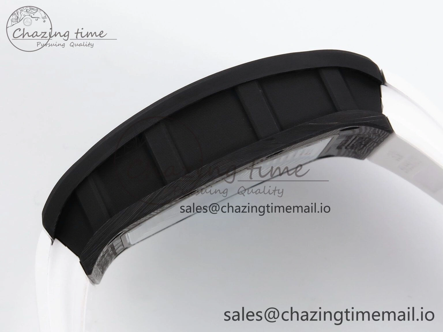 RM055 NTPT YSF 1:1 Best Edition Blue Bezel Blue Crown on White Rubber Strap RMUL2 Super Clone