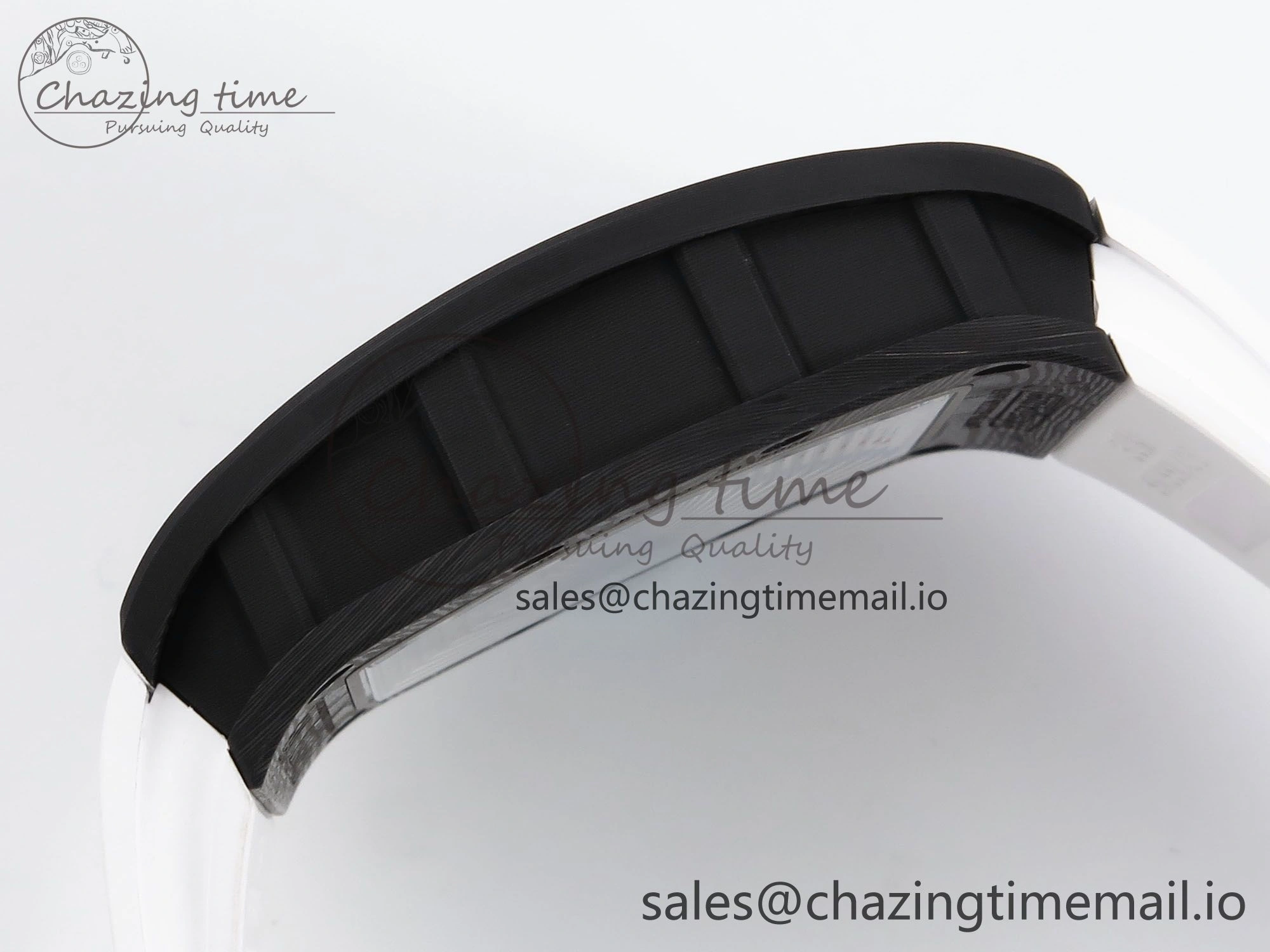 RM055 NTPT YSF 1:1 Best Edition Blue Bezel Blue Crown on White Rubber Strap RMUL2 Super Clone
