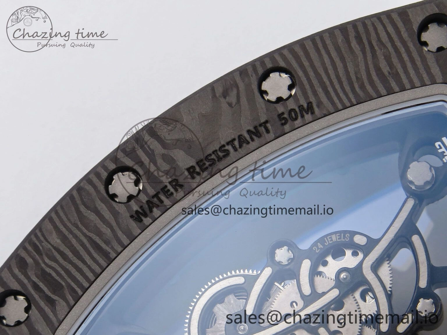 RM055 NTPT YSF 1:1 Best Edition Blue Bezel Blue Crown on White Rubber Strap RMUL2 Super Clone