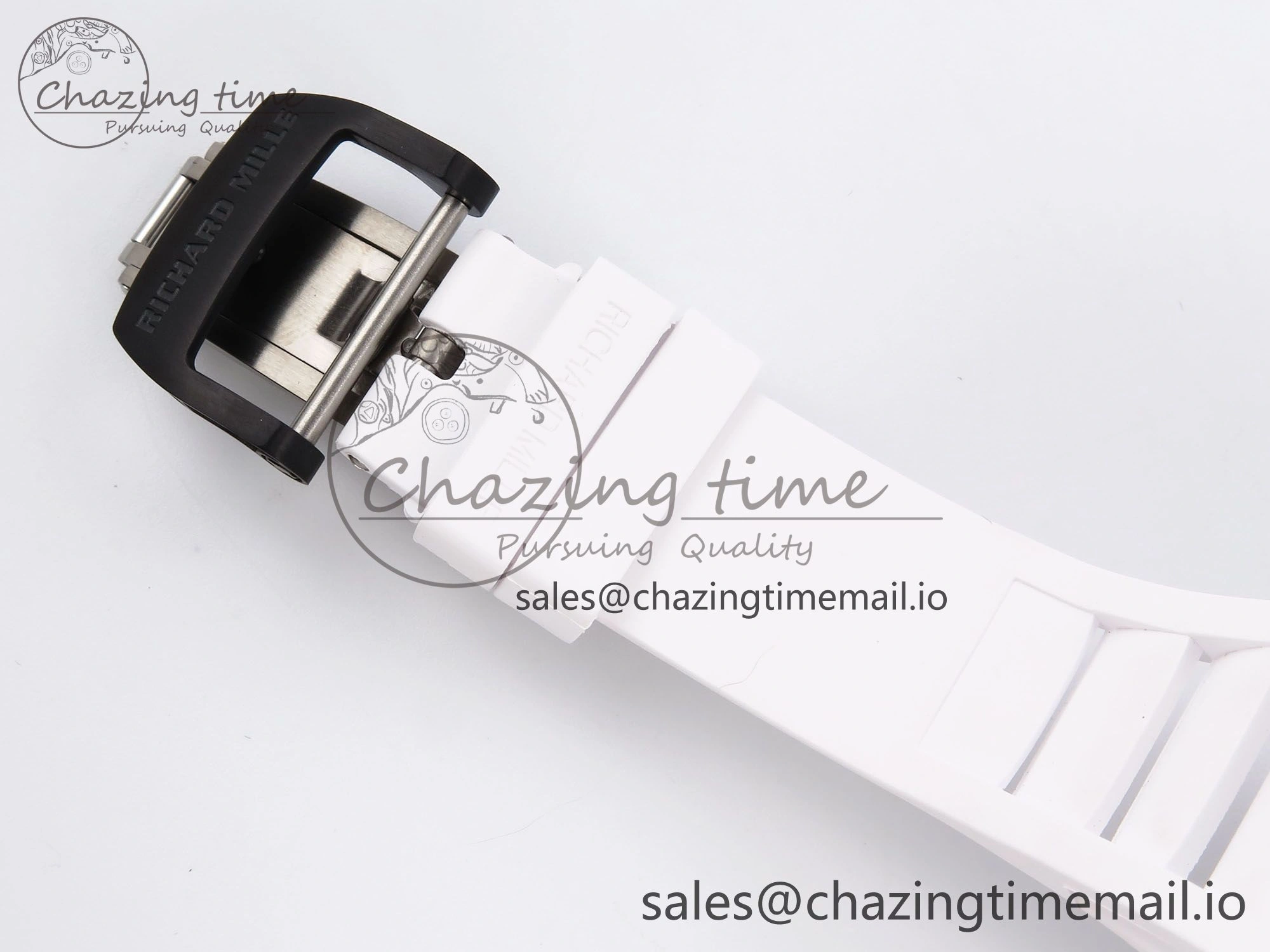 RM055 NTPT YSF 1:1 Best Edition Blue Bezel Blue Crown on White Rubber Strap RMUL2 Super Clone