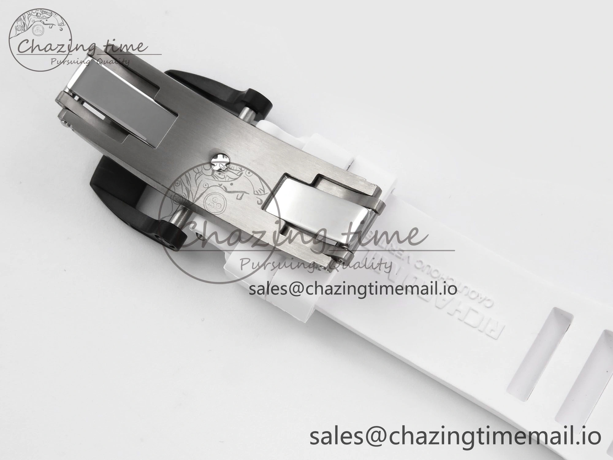 RM055 NTPT YSF 1:1 Best Edition Blue Bezel Blue Crown on White Rubber Strap RMUL2 Super Clone