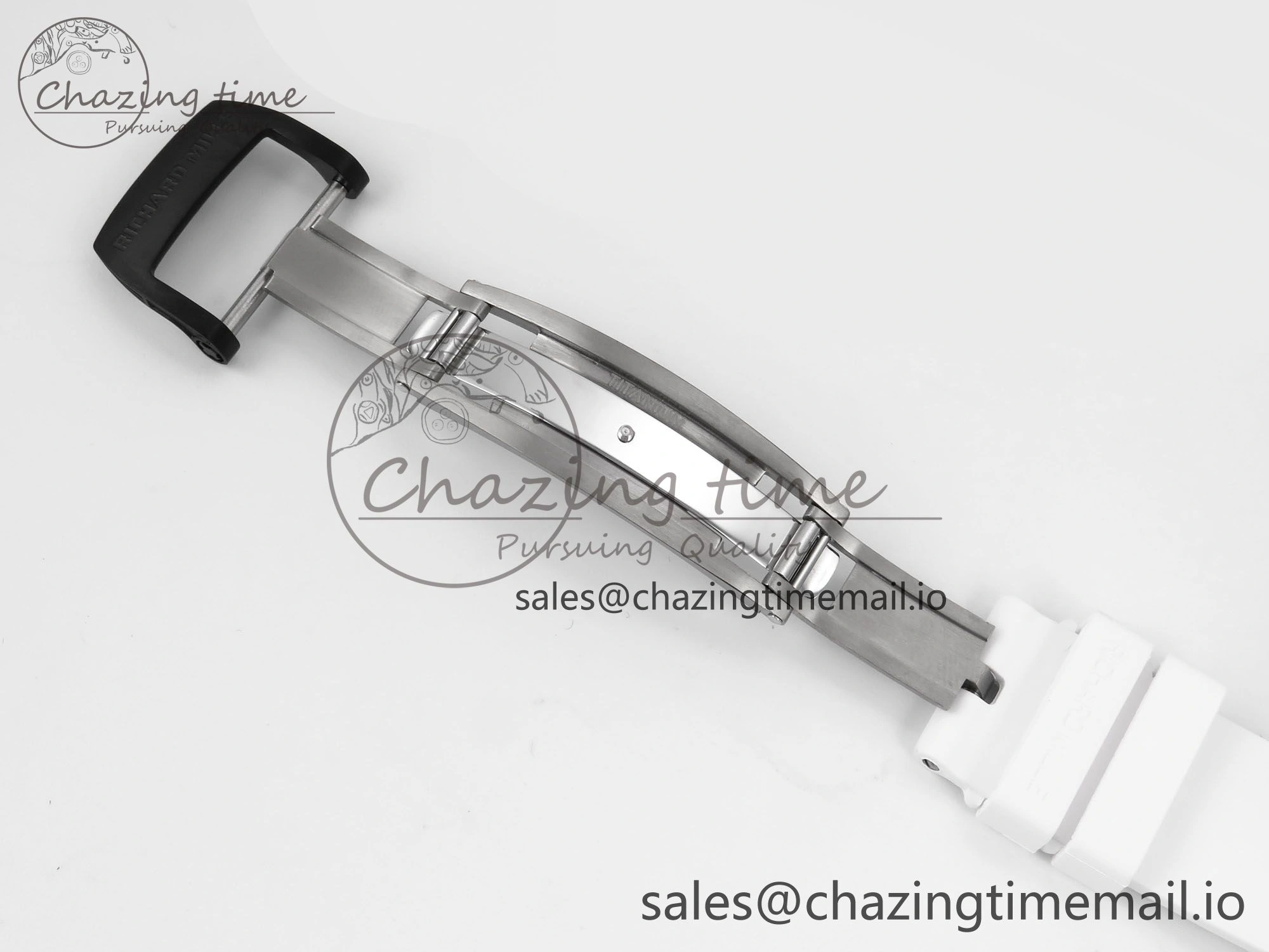RM055 NTPT YSF 1:1 Best Edition Blue Bezel Blue Crown on White Rubber Strap RMUL2 Super Clone