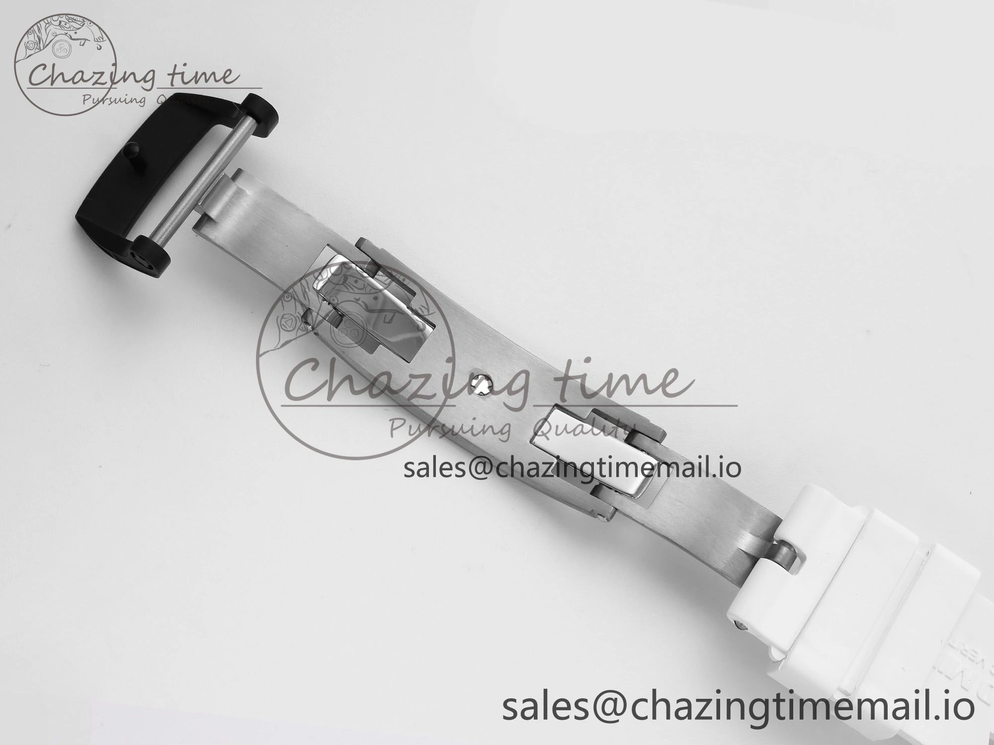 RM055 NTPT YSF 1:1 Best Edition Blue Bezel Blue Crown on White Rubber Strap RMUL2 Super Clone