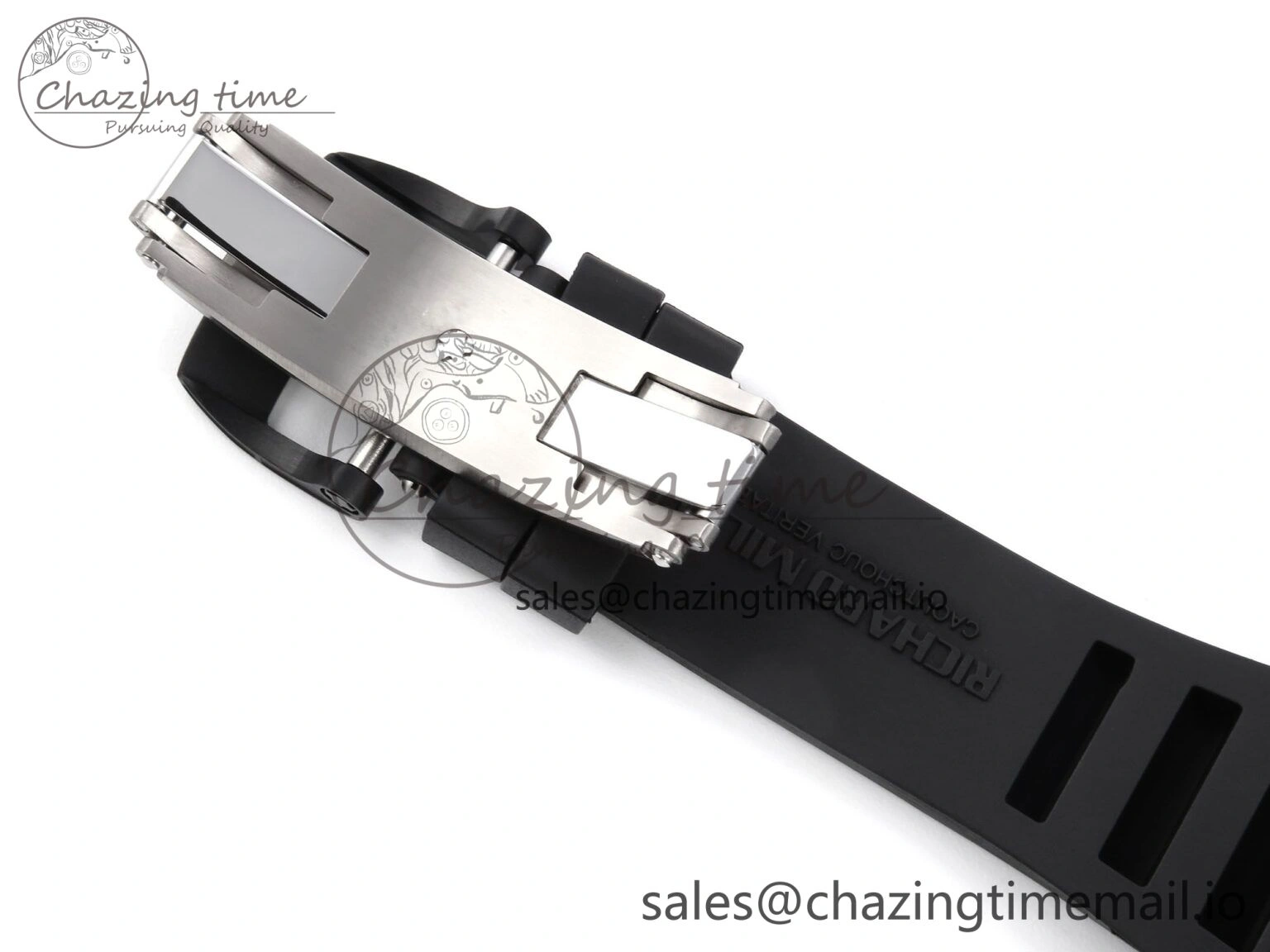 RM055 NTPT YSF 1:1 Best Edition RG Bezel Black Crown on Black Rubber Strap RMUL2 Super Clone