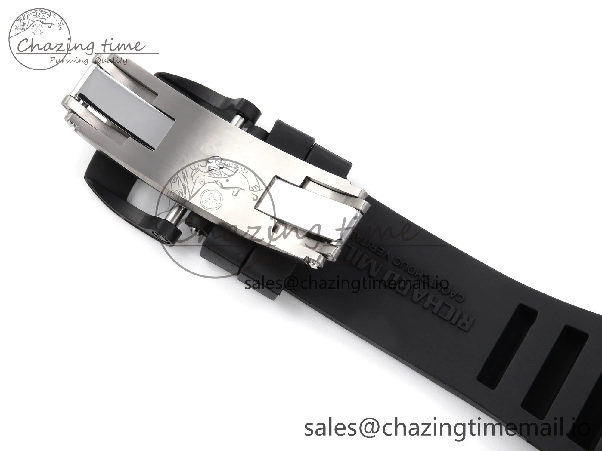 RM055 NTPT YSF 1:1 Best Edition RG Bezel Black Crown on Black Rubber Strap RMUL2 Super Clone