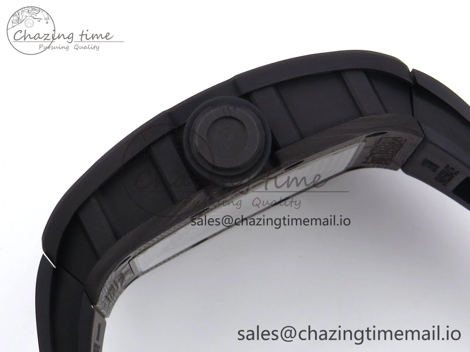 RM055 NTPT YSF 1:1 Best Edition RG Bezel Black Crown on Black Rubber Strap RMUL2 Super Clone