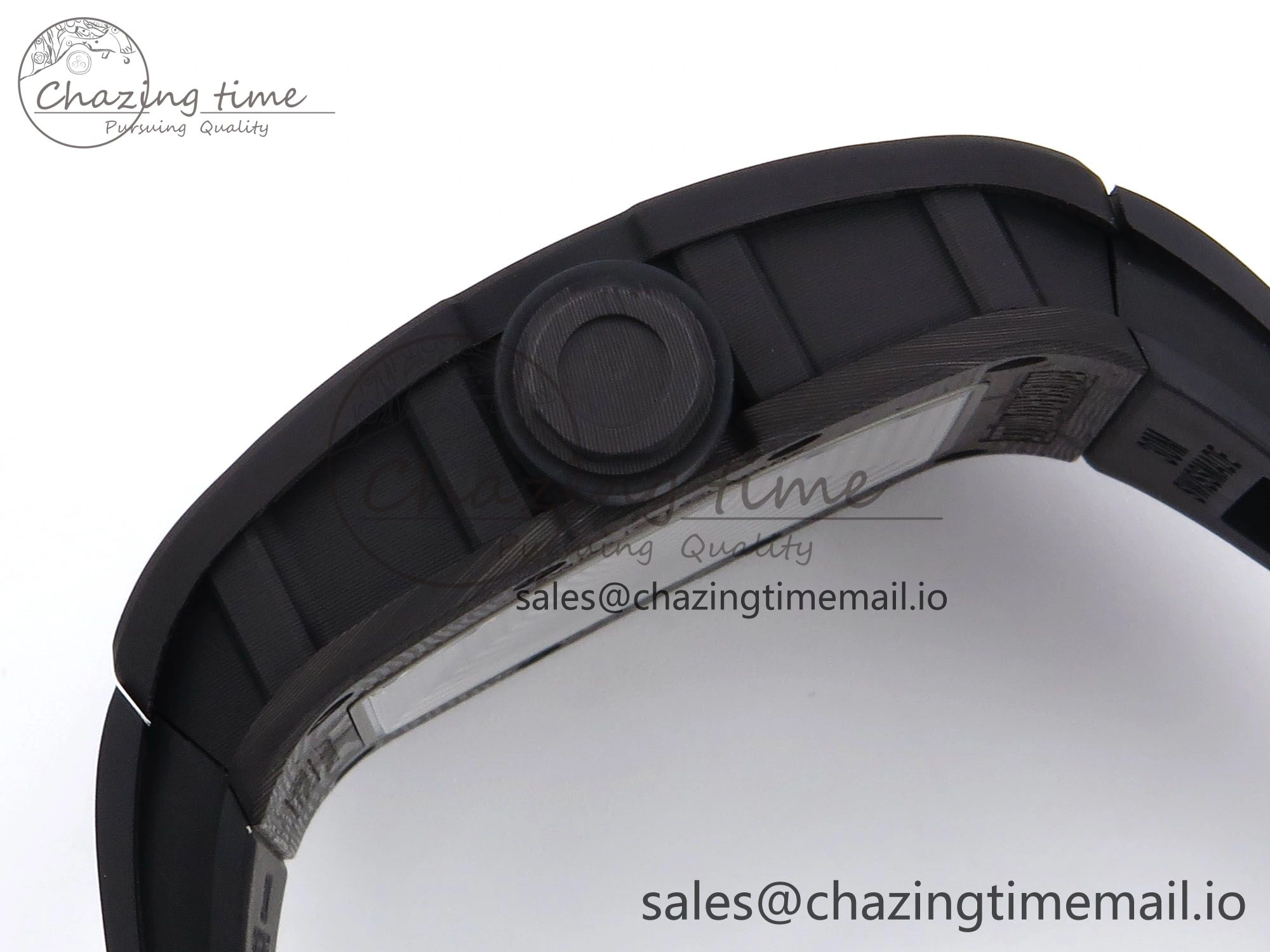 RM055 NTPT YSF 1:1 Best Edition RG Bezel Black Crown on Black Rubber Strap RMUL2 Super Clone