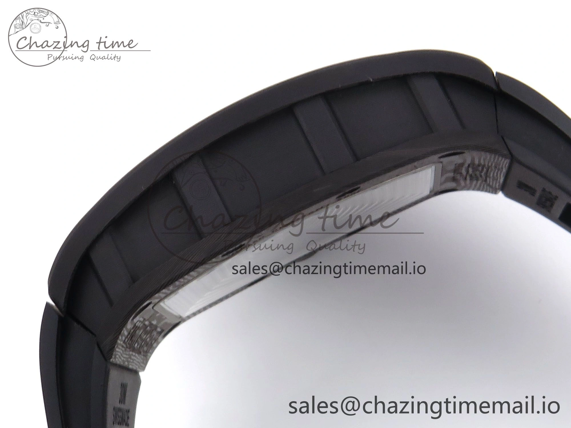 RM055 NTPT YSF 1:1 Best Edition RG Bezel Black Crown on Black Rubber Strap RMUL2 Super Clone